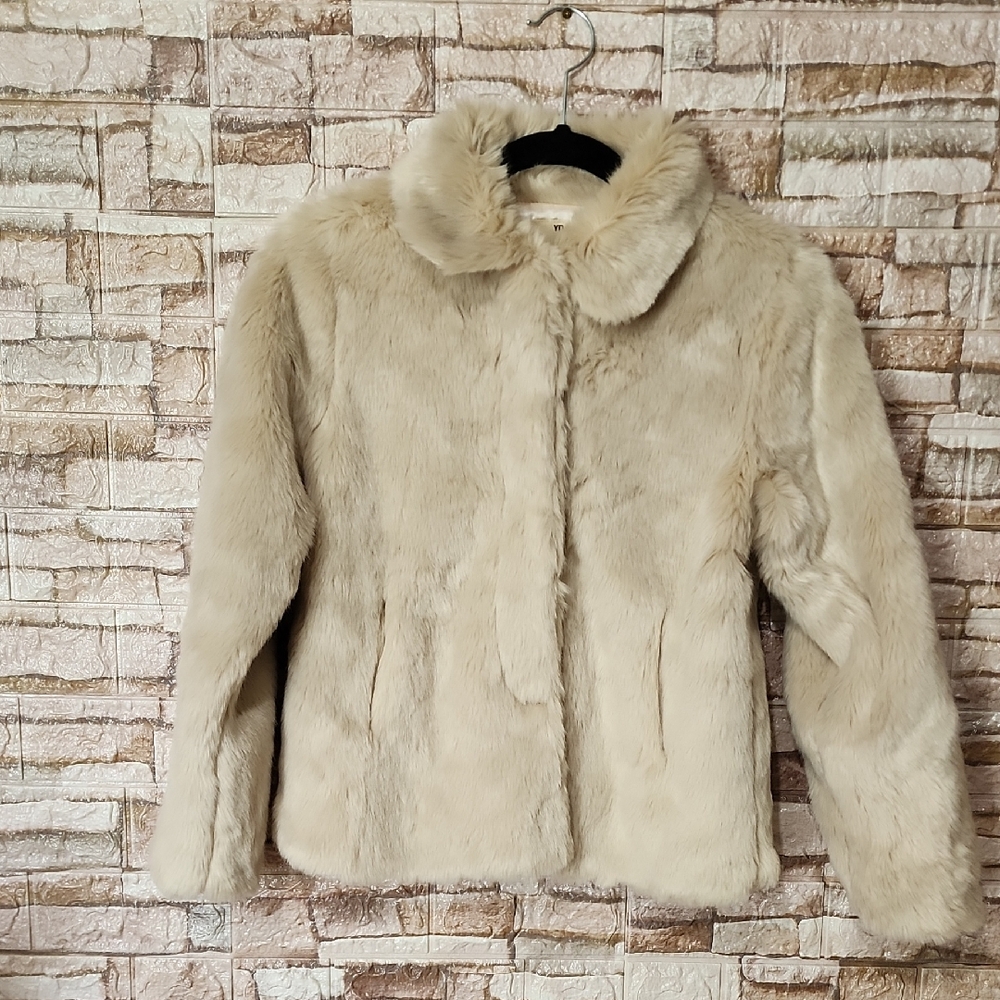 YD Love Your Clothes  Cream Faux Fur Jacket